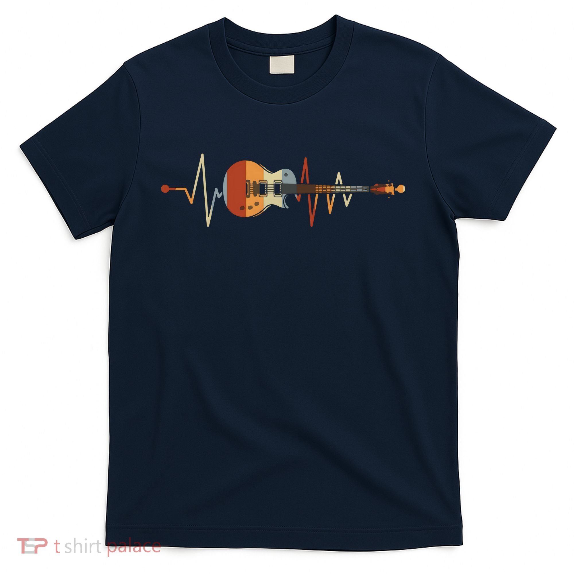 Heartbeat Guitar Retro Vintage T-Shirt