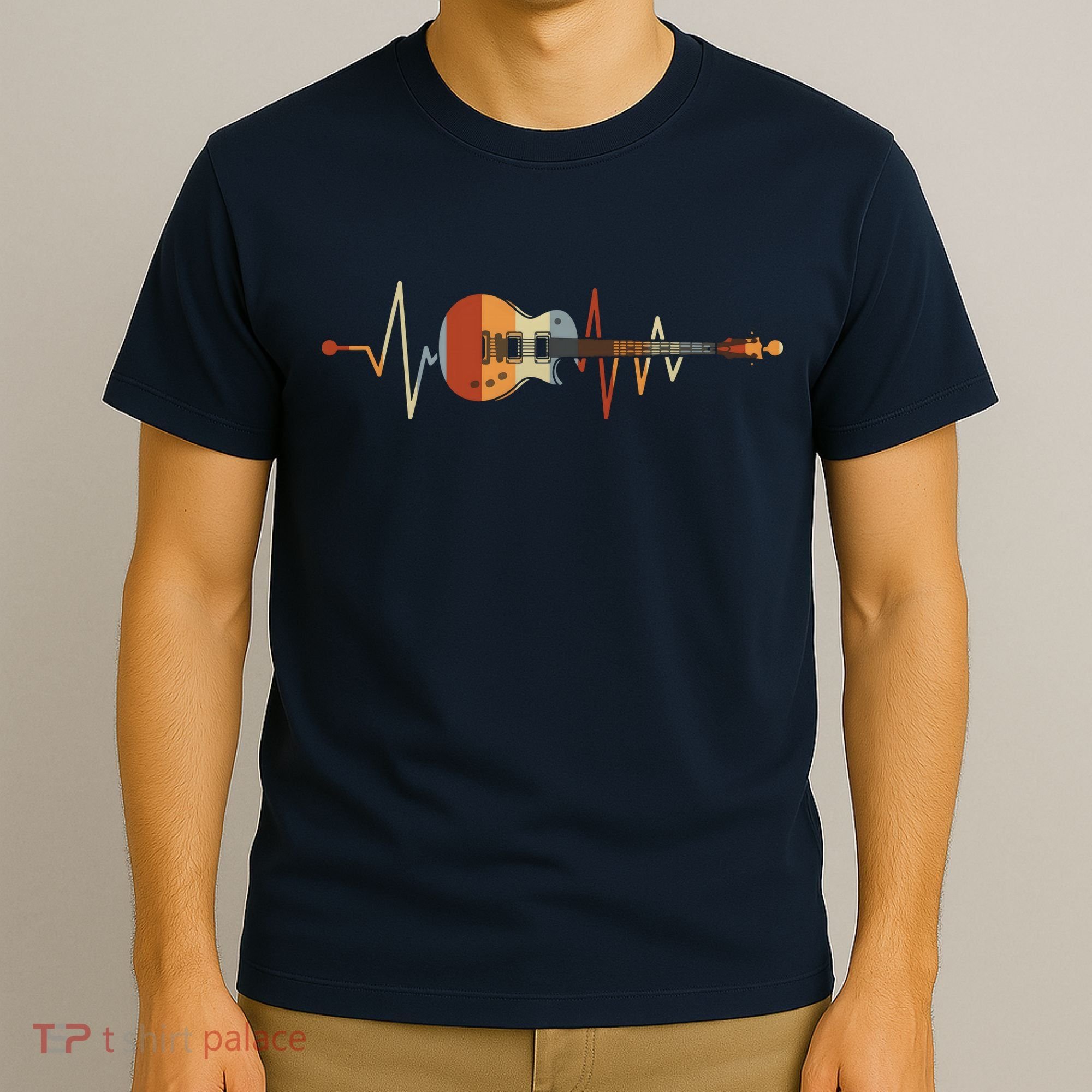 Heartbeat Guitar Retro Vintage T-Shirt