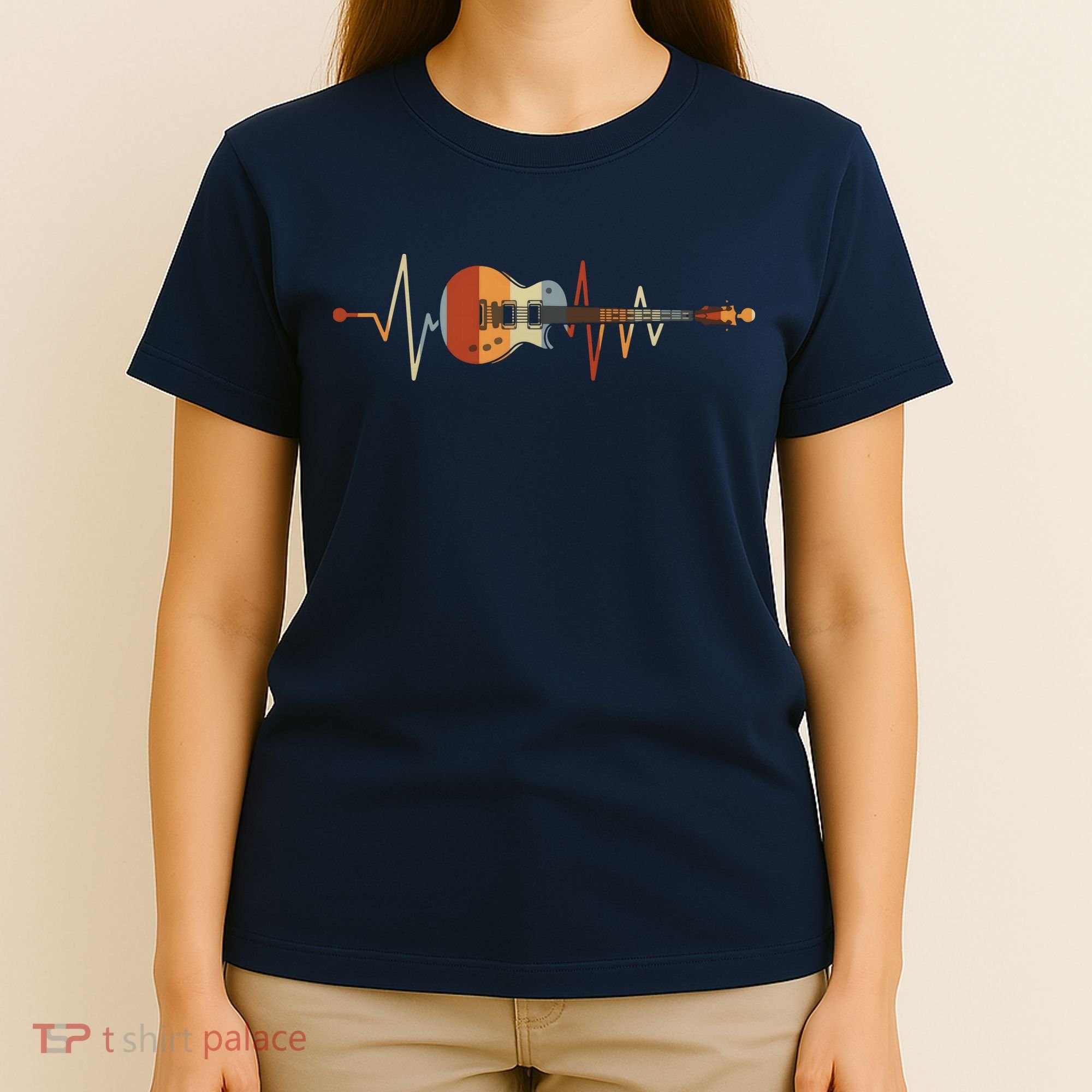 Heartbeat Guitar Retro Vintage T-Shirt