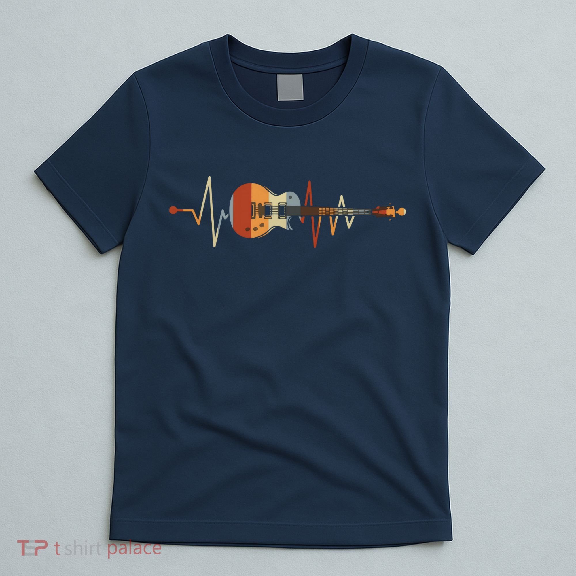 Heartbeat Guitar Retro Vintage T-Shirt