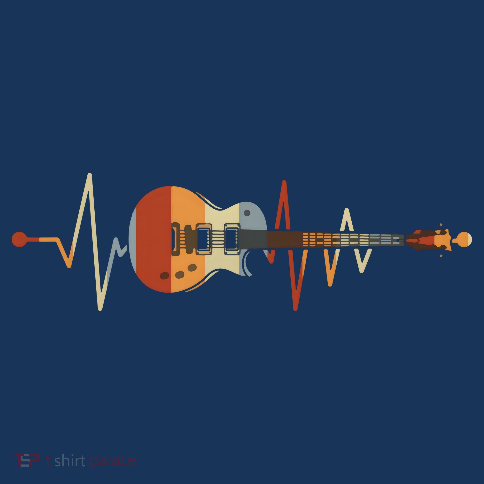 Heartbeat Guitar Retro Vintage T-Shirt