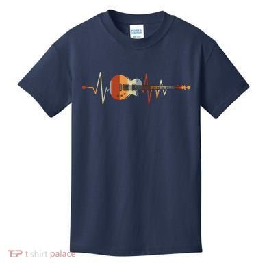 Heartbeat Guitar Retro Vintage Kids T-Shirt