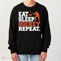 Hockey Gift Retro Eat Sleep Hockey Repeat Gift Women's Sweatshirt thumb 0