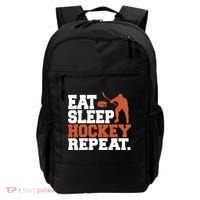 Hockey Gift Retro Eat Sleep Hockey Repeat Gift Backpack thumb 0
