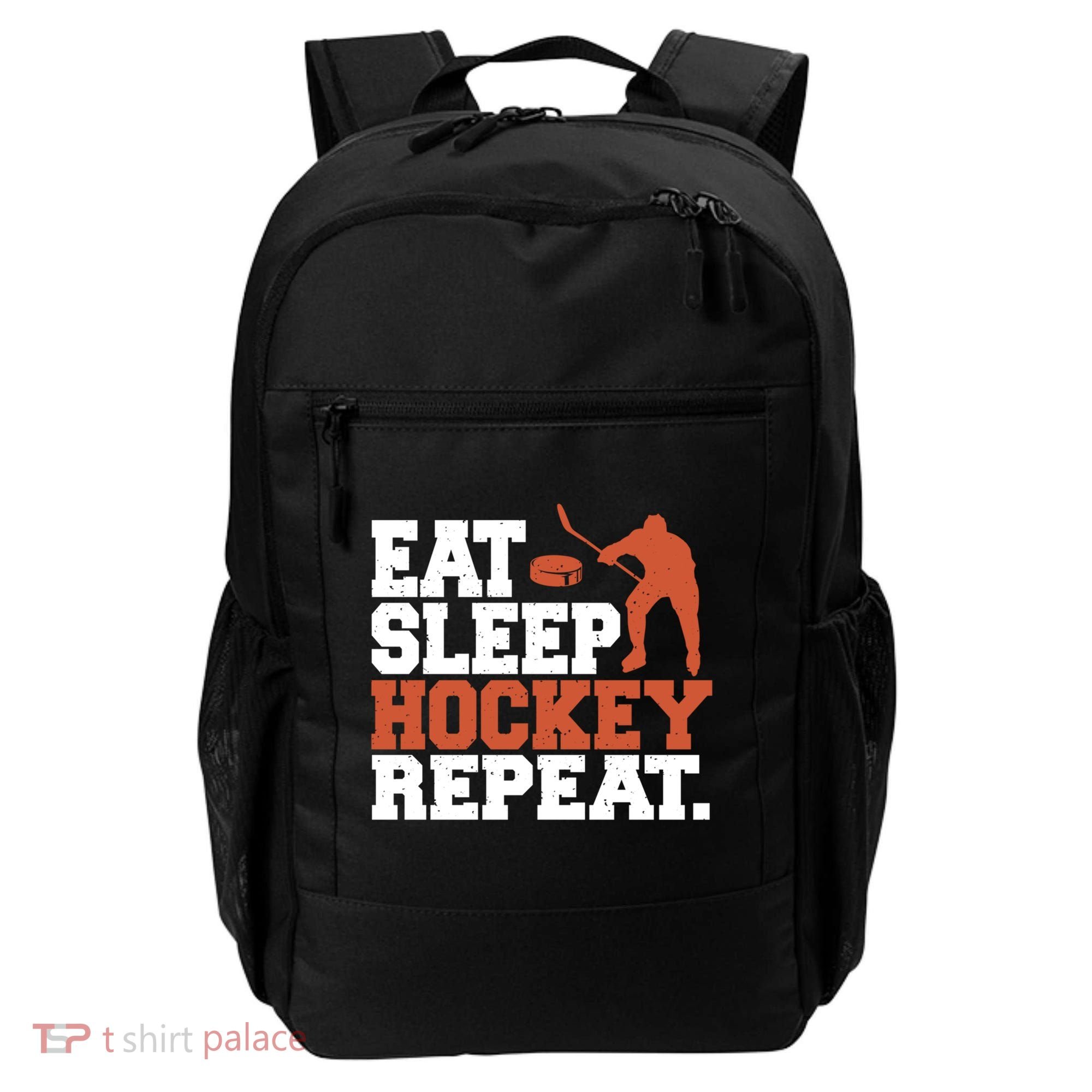 Hockey Gift Retro Eat Sleep Hockey Repeat Gift Backpack
