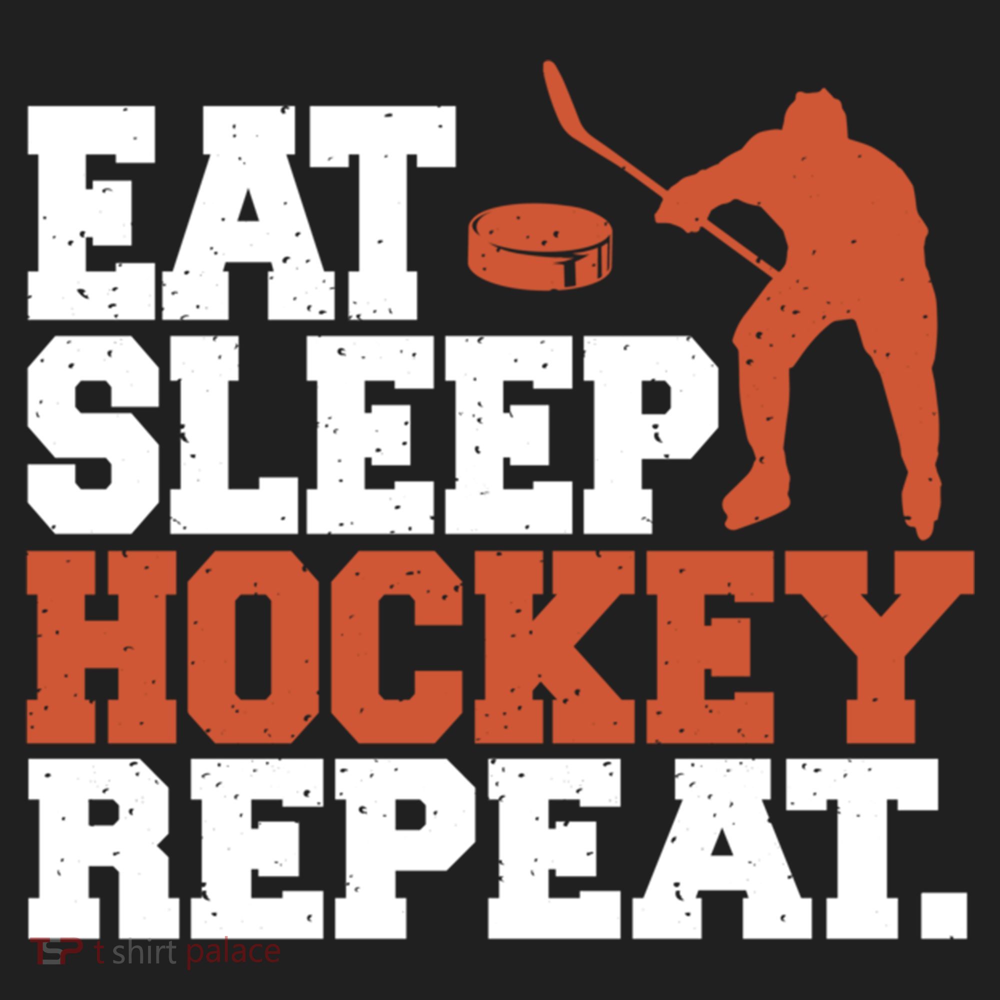 Hockey Gift Retro Eat Sleep Hockey Repeat Gift Hat