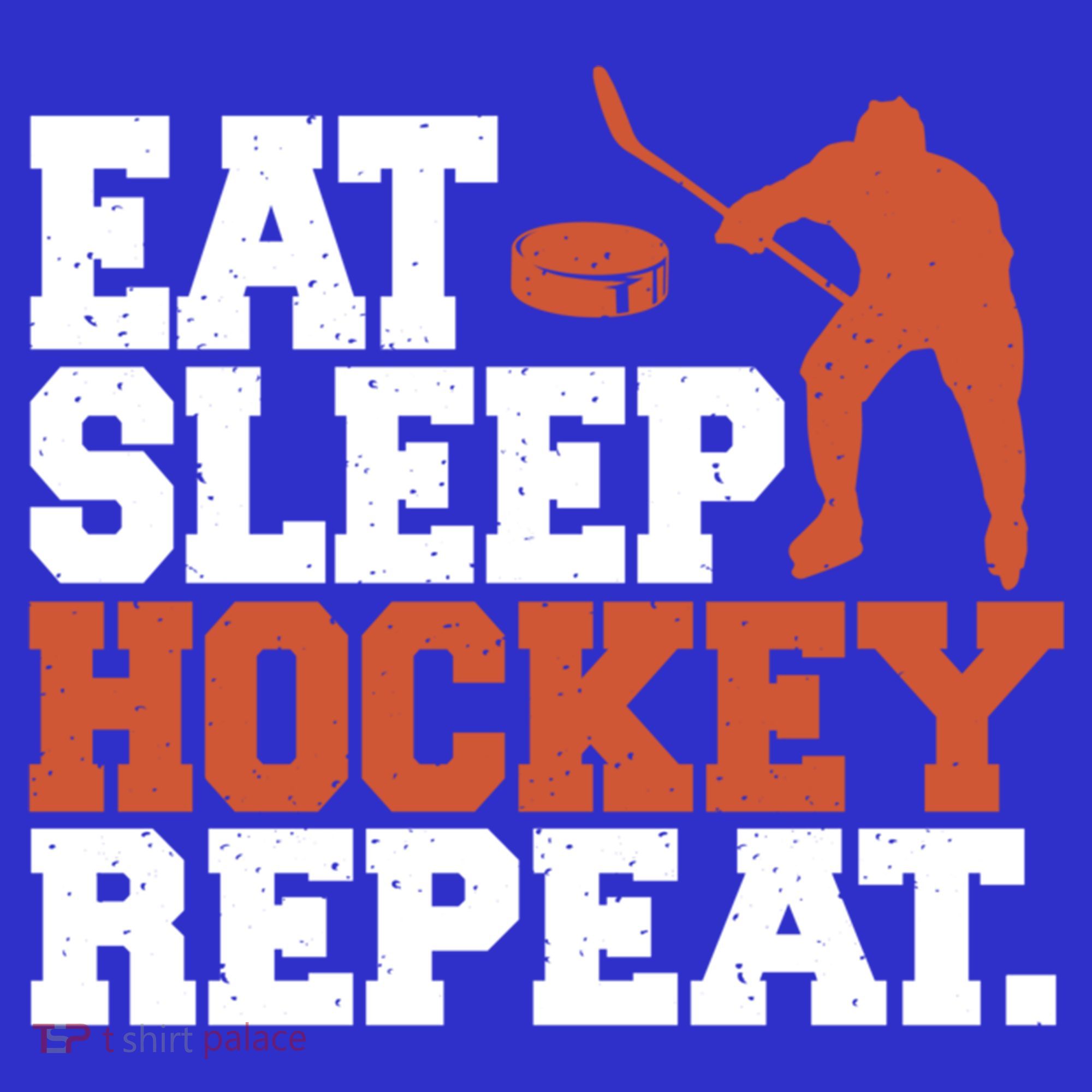 Hockey Gift Retro Eat Sleep Hockey Repeat Gift Long Sleeve Shirt