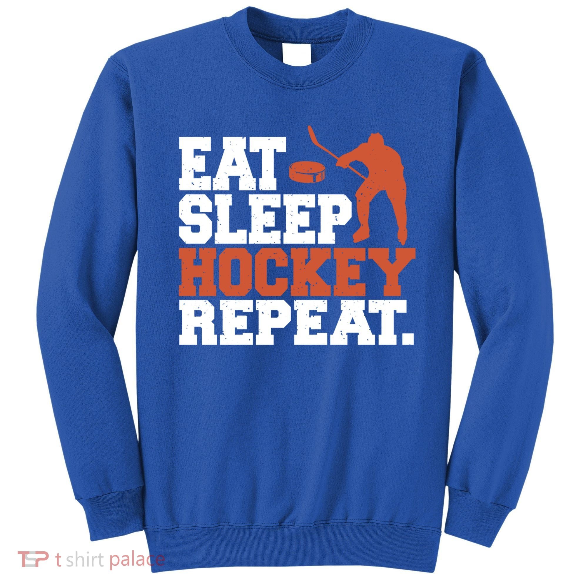 Hockey Gift Retro Eat Sleep Hockey Repeat Gift Sweatshirt