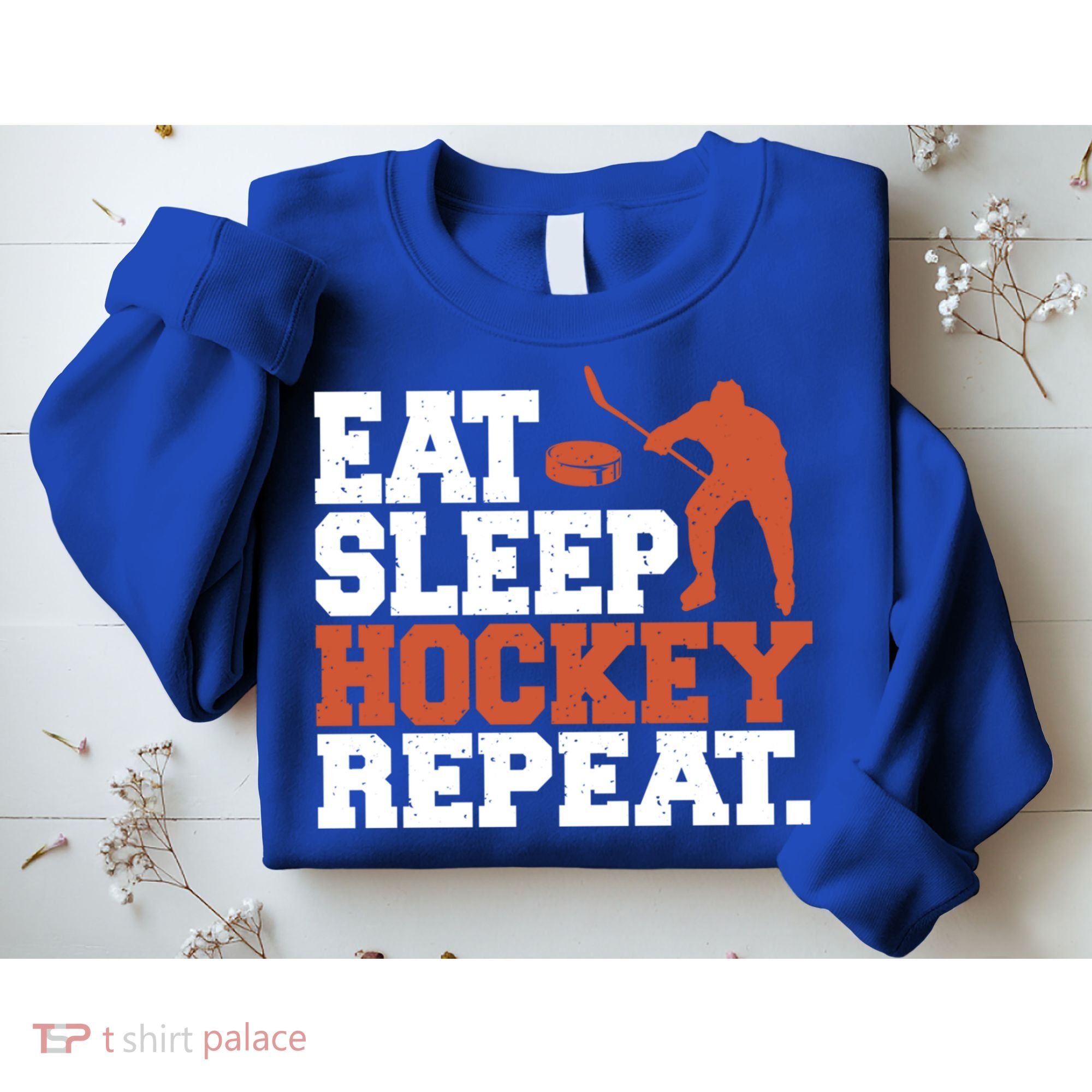 Hockey Gift Retro Eat Sleep Hockey Repeat Gift Sweatshirt