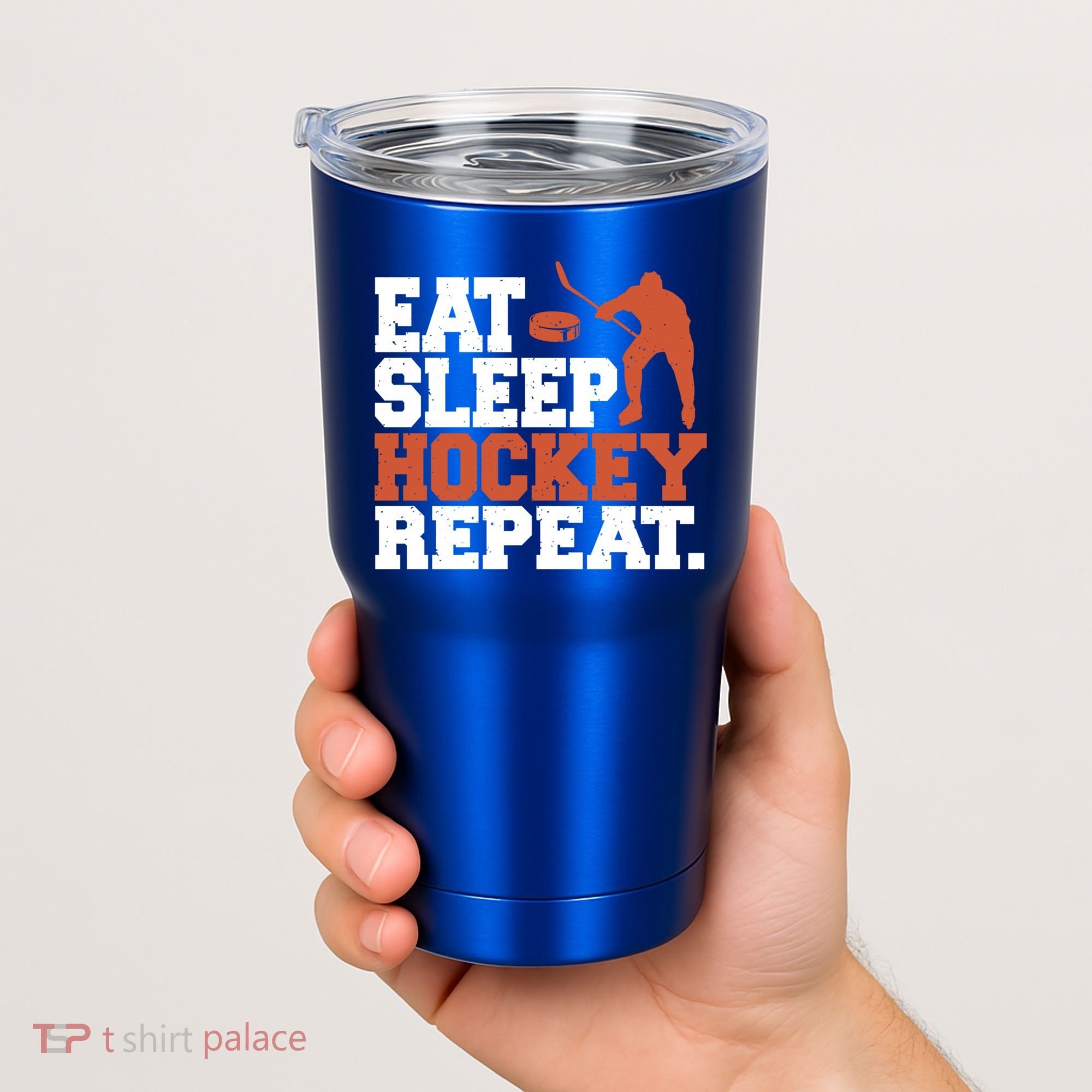 Hockey Gift Retro Eat Sleep Hockey Repeat Gift Tumbler