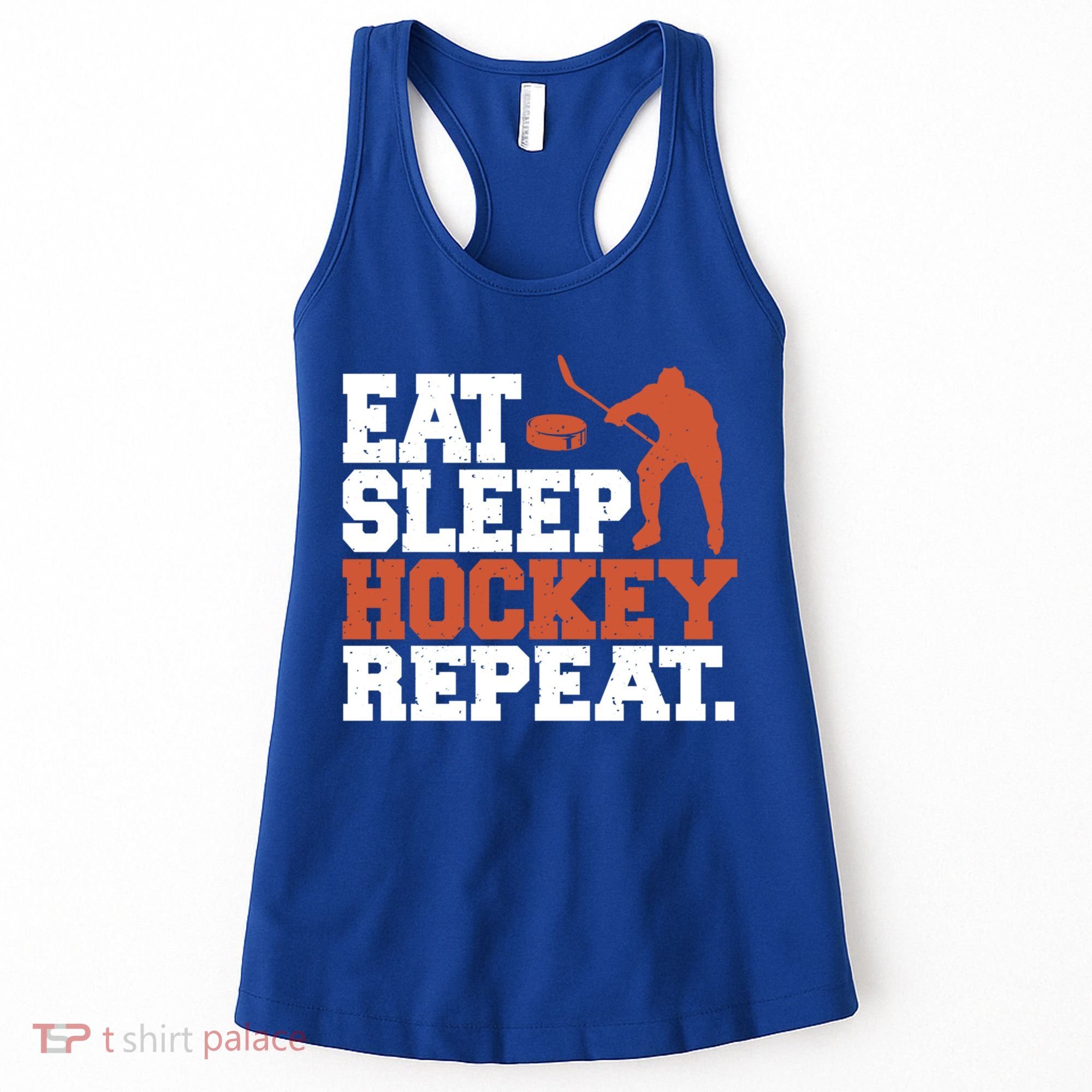 Hockey Gift Retro Eat Sleep Hockey Repeat Gift Women's Tank Top