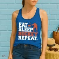 Hockey Gift Retro Eat Sleep Hockey Repeat Gift Women's Tank Top thumb 2