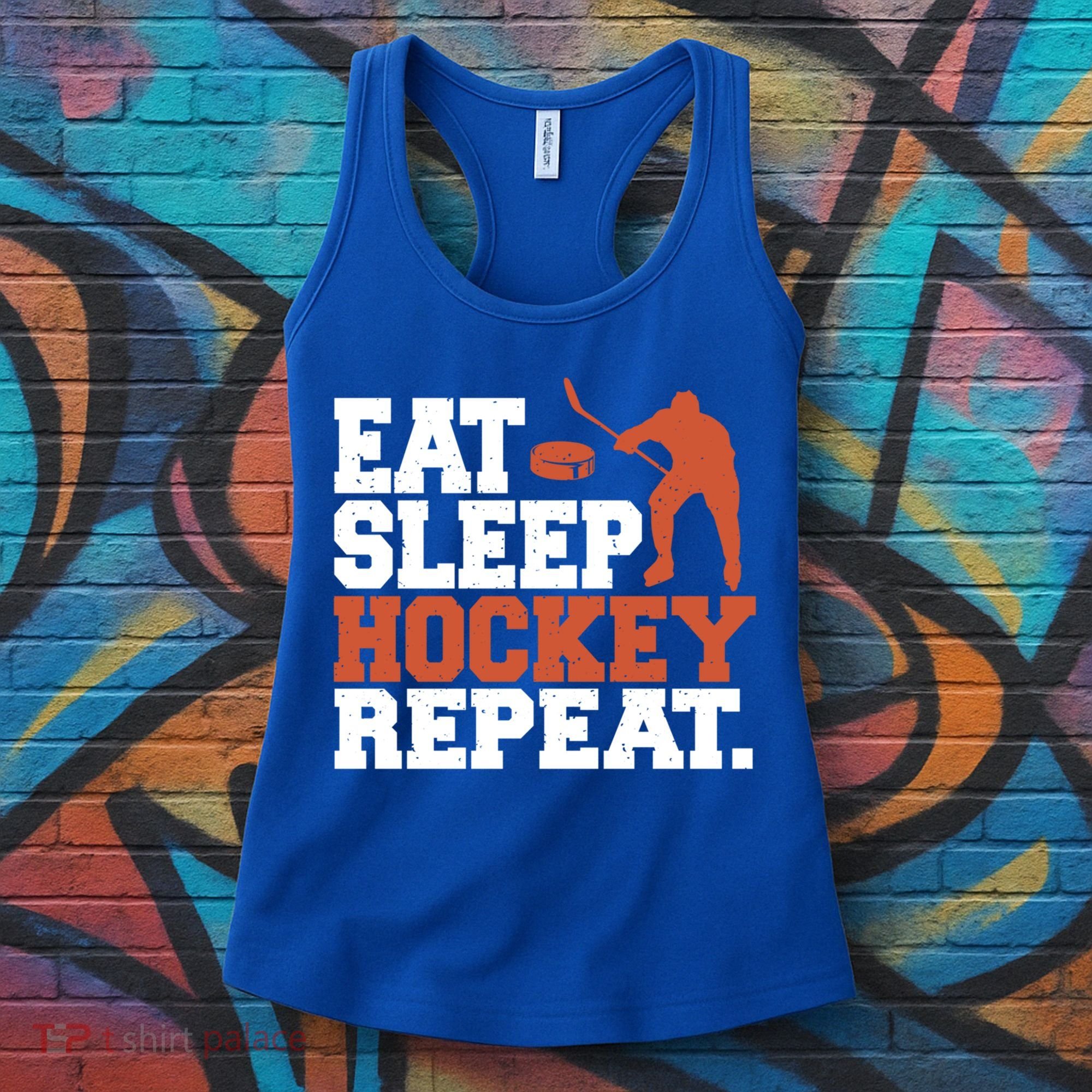 Hockey Gift Retro Eat Sleep Hockey Repeat Gift Women's Tank Top