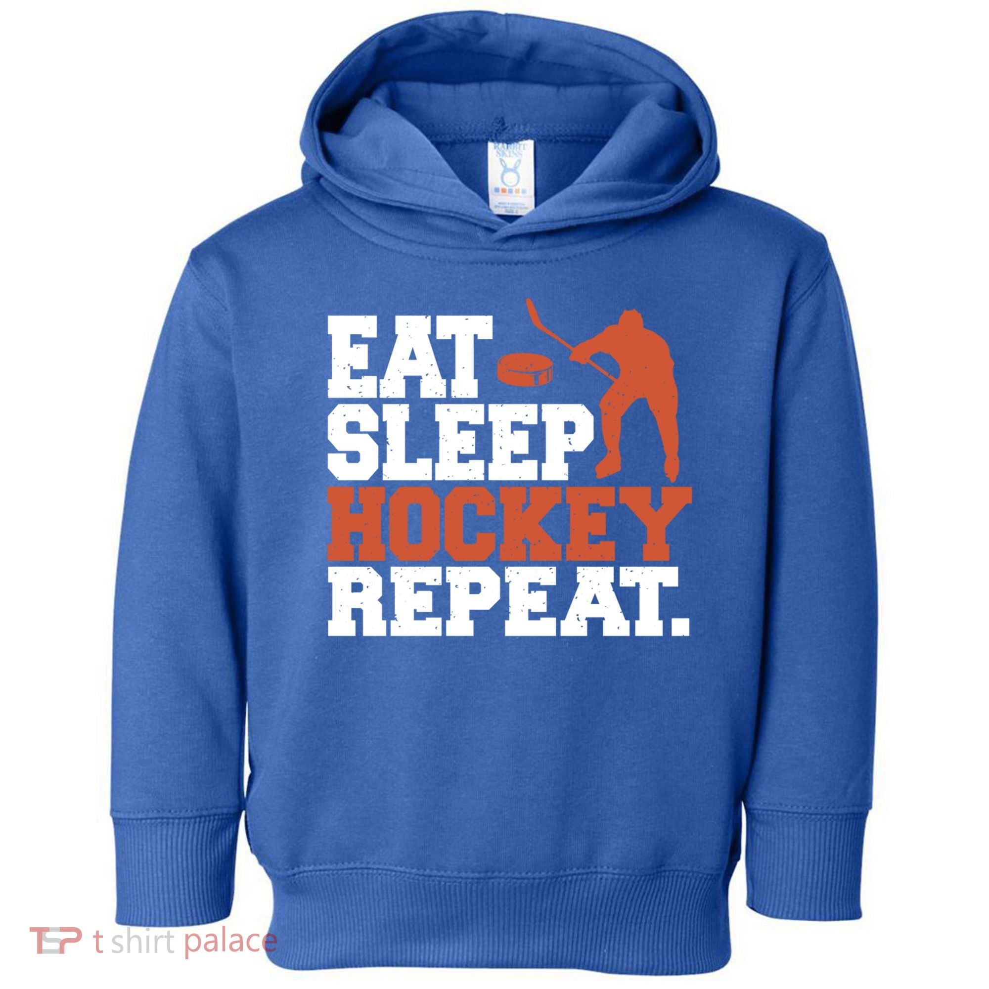 Hockey Gift Retro Eat Sleep Hockey Repeat Gift Toddler Hoodie