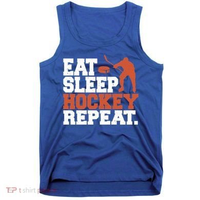 Hockey Gift Retro Eat Sleep Hockey Repeat Gift Tank Top