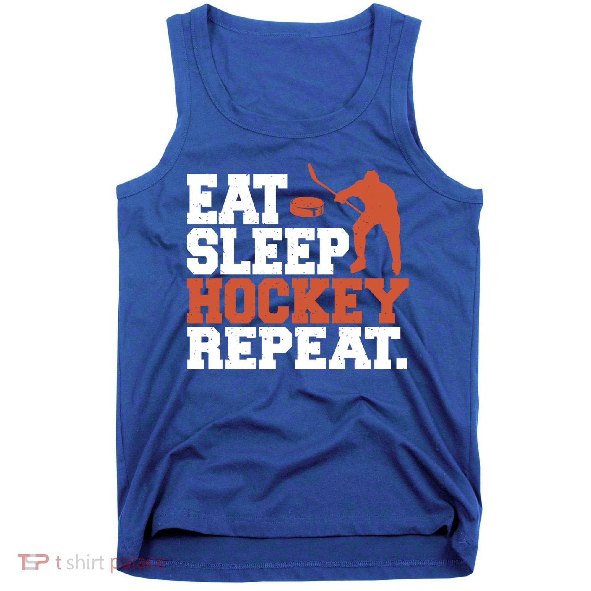 Hockey Gift Retro Eat Sleep Hockey Repeat Gift Tank Top