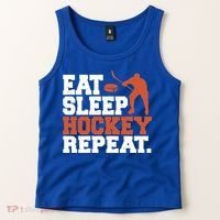 Hockey Gift Retro Eat Sleep Hockey Repeat Gift Tank Top thumb 2