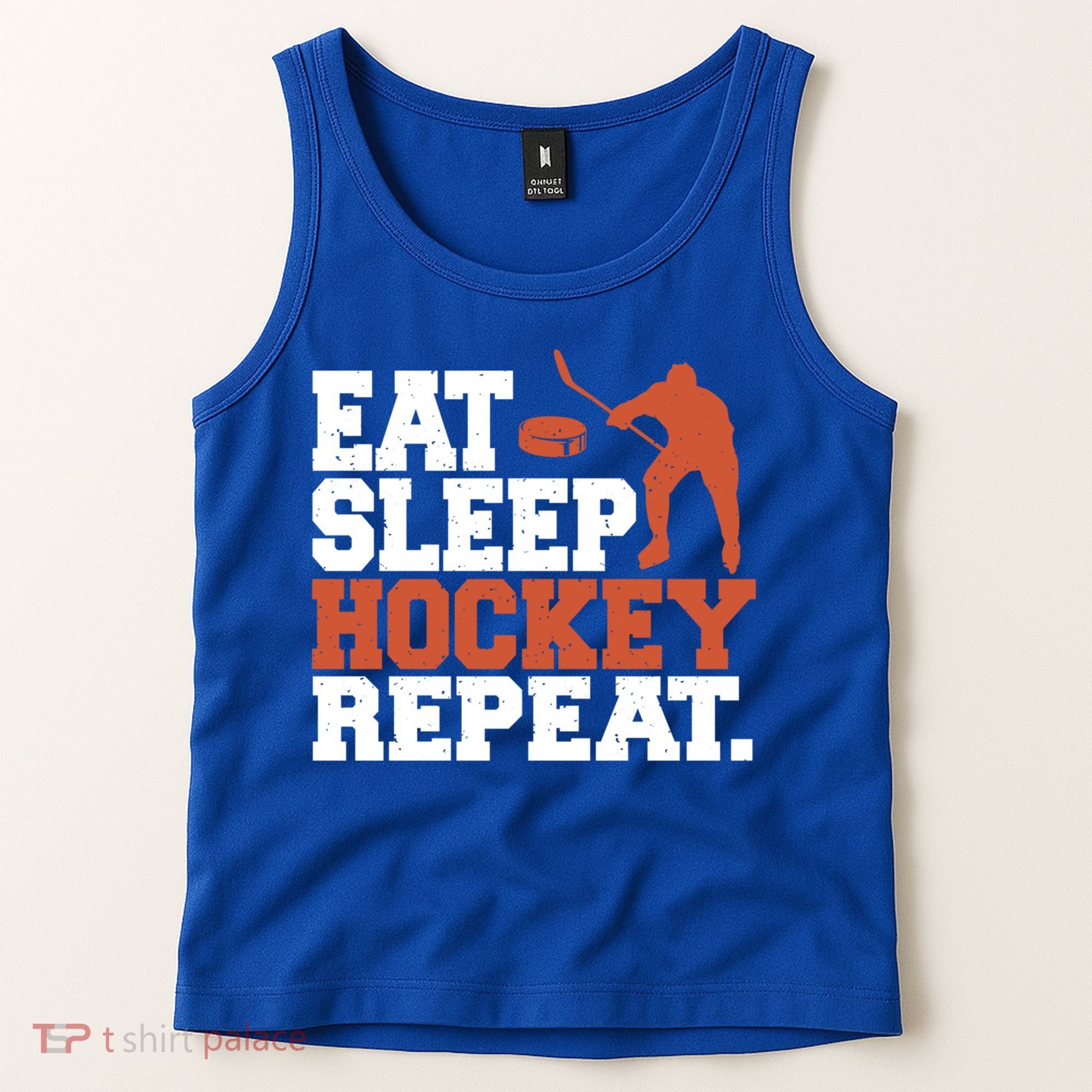 Hockey Gift Retro Eat Sleep Hockey Repeat Gift Tank Top