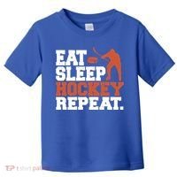 Hockey Gift Retro Eat Sleep Hockey Repeat Gift Toddler T-Shirt thumb 0