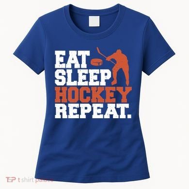 Hockey Gift Retro Eat Sleep Hockey Repeat Gift Women's T-Shirt