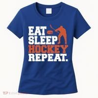 Hockey Gift Retro Eat Sleep Hockey Repeat Gift Women's T-Shirt thumb 0