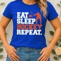 Hockey Gift Retro Eat Sleep Hockey Repeat Gift Women's T-Shirt thumb 2