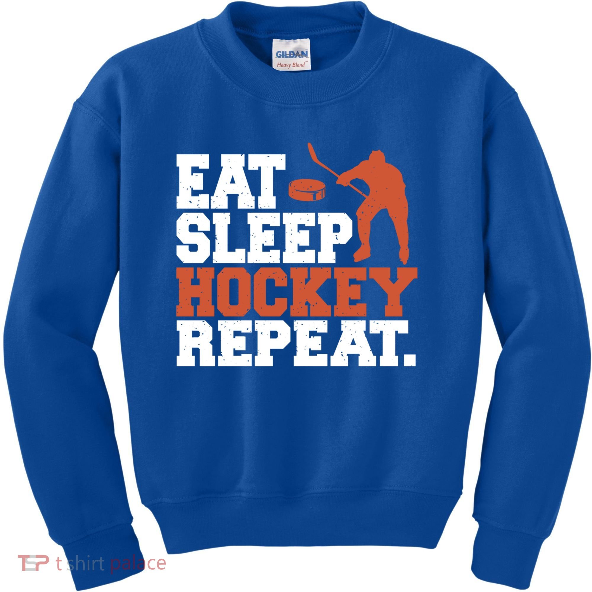 Hockey Gift Retro Eat Sleep Hockey Repeat Gift Kids Sweatshirt