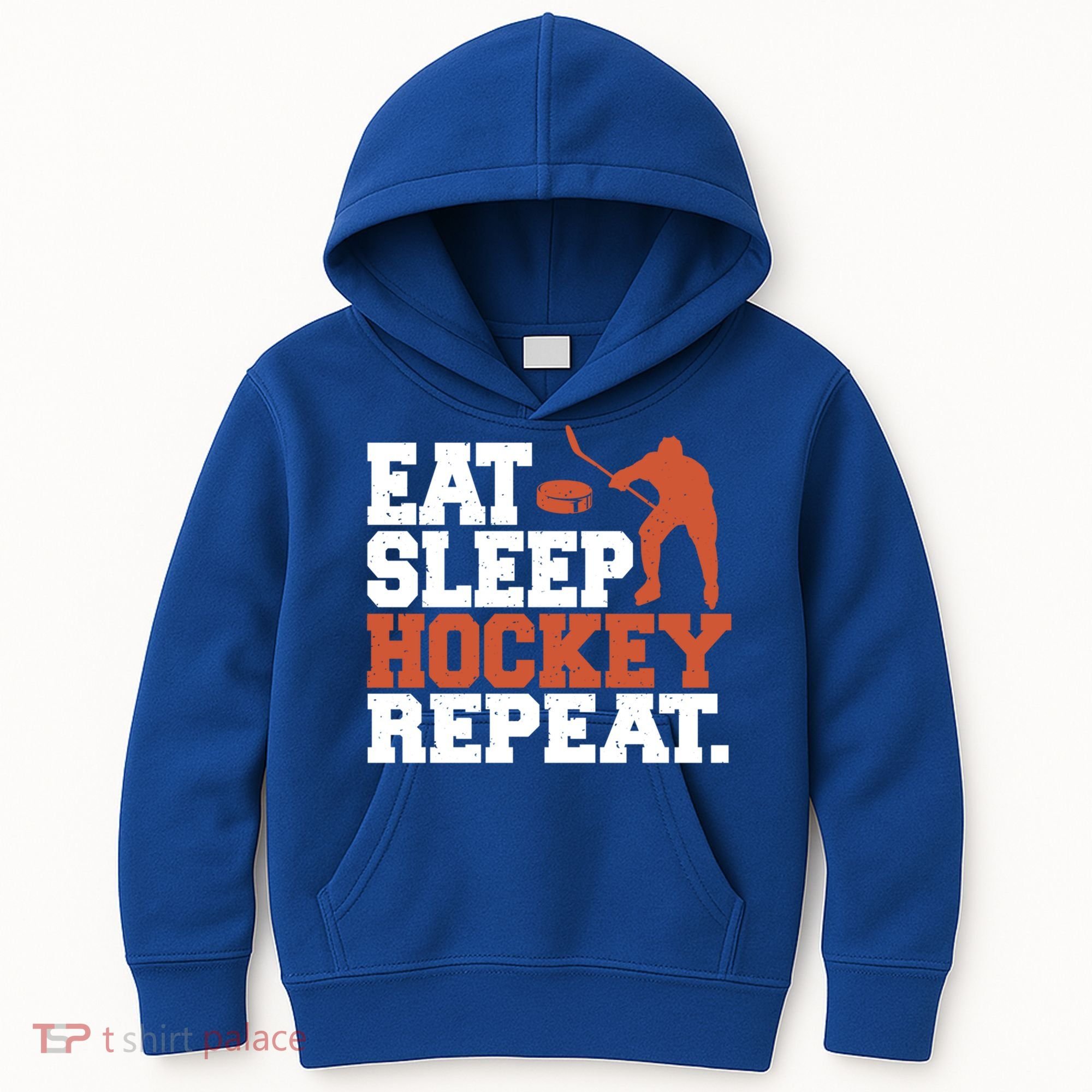 Hockey Gift Retro Eat Sleep Hockey Repeat Gift Kids Hoodie