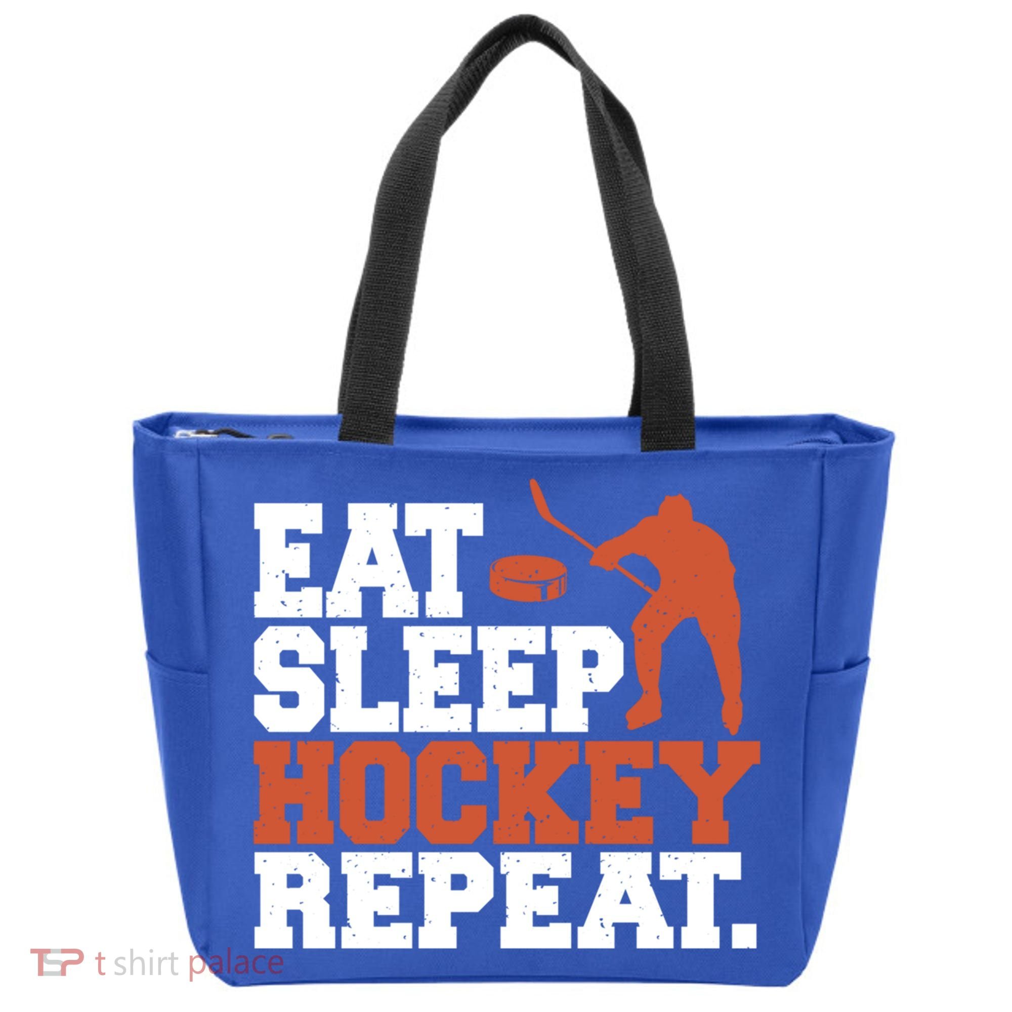 Hockey Gift Retro Eat Sleep Hockey Repeat Gift Tote Bag