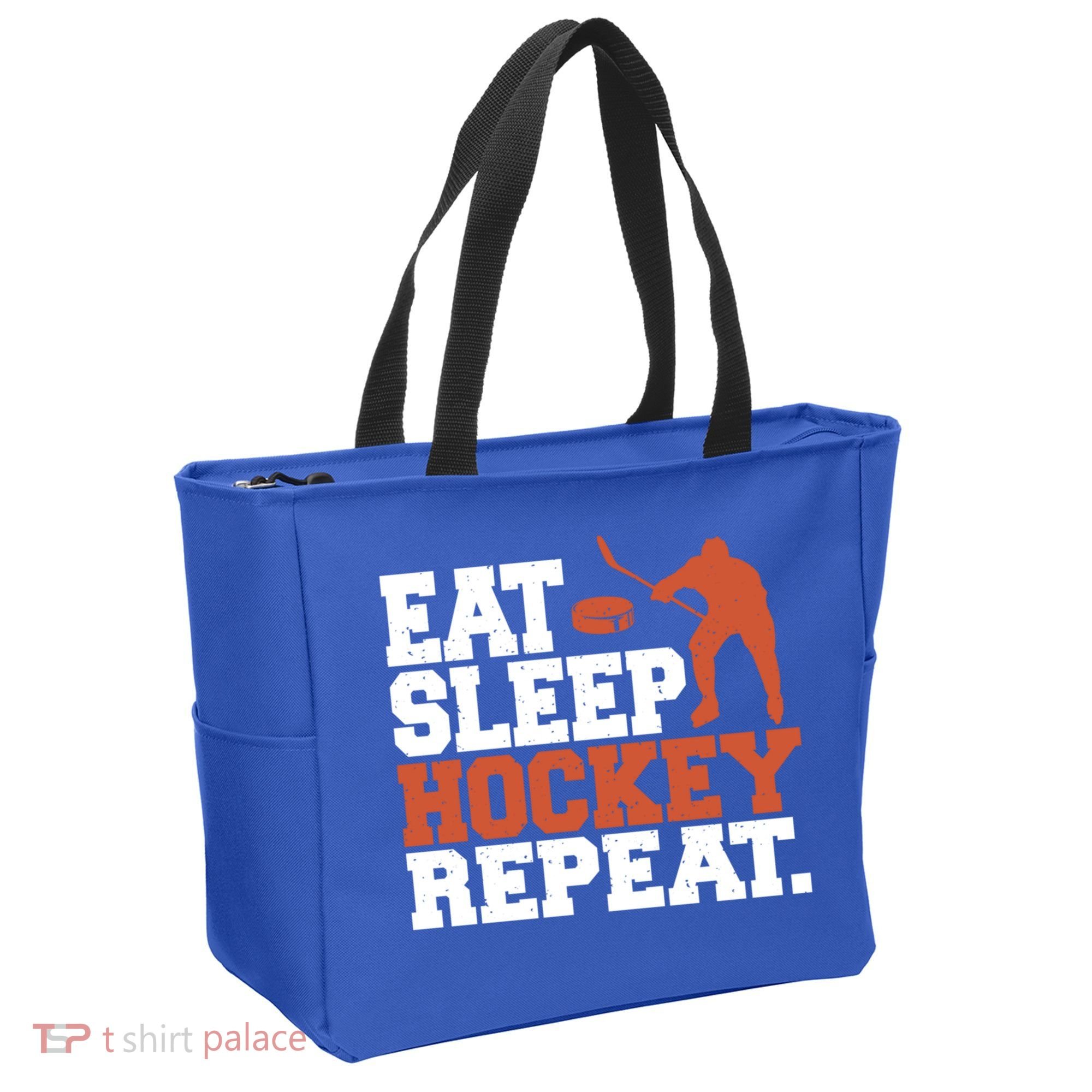 Hockey Gift Retro Eat Sleep Hockey Repeat Gift Tote Bag