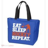 Hockey Gift Retro Eat Sleep Hockey Repeat Gift Tote Bag thumb 3