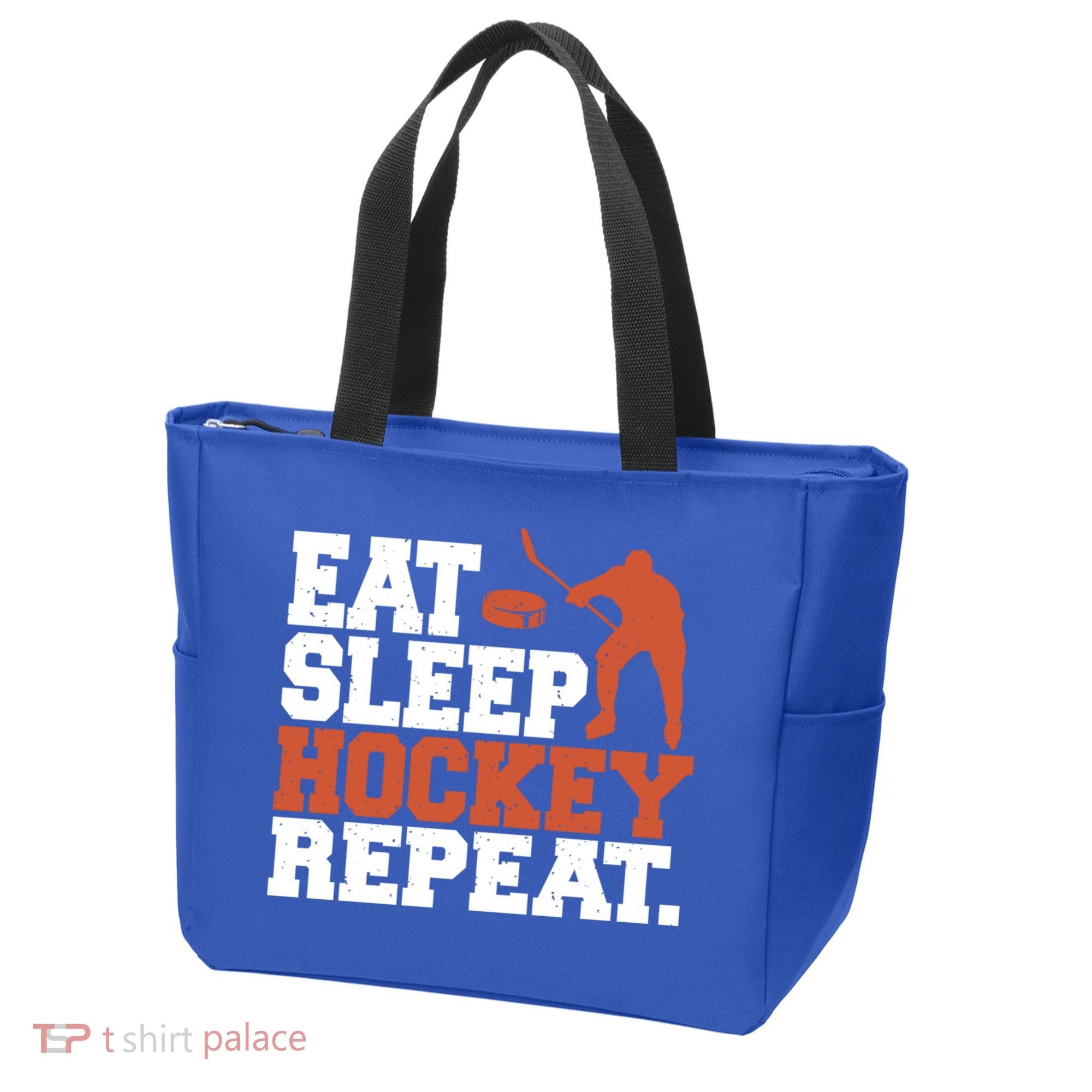 Hockey Gift Retro Eat Sleep Hockey Repeat Gift Tote Bag