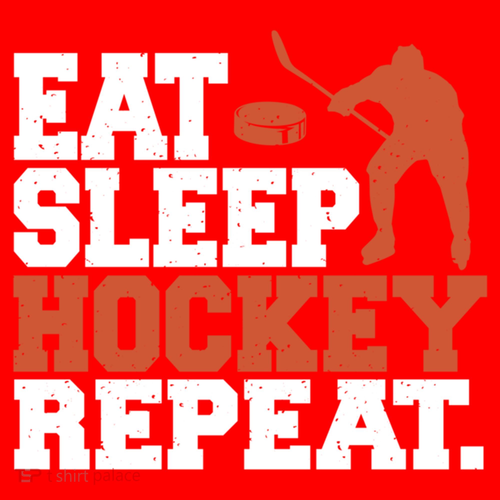 Hockey Gift Retro Eat Sleep Hockey Repeat Gift Santa Hat