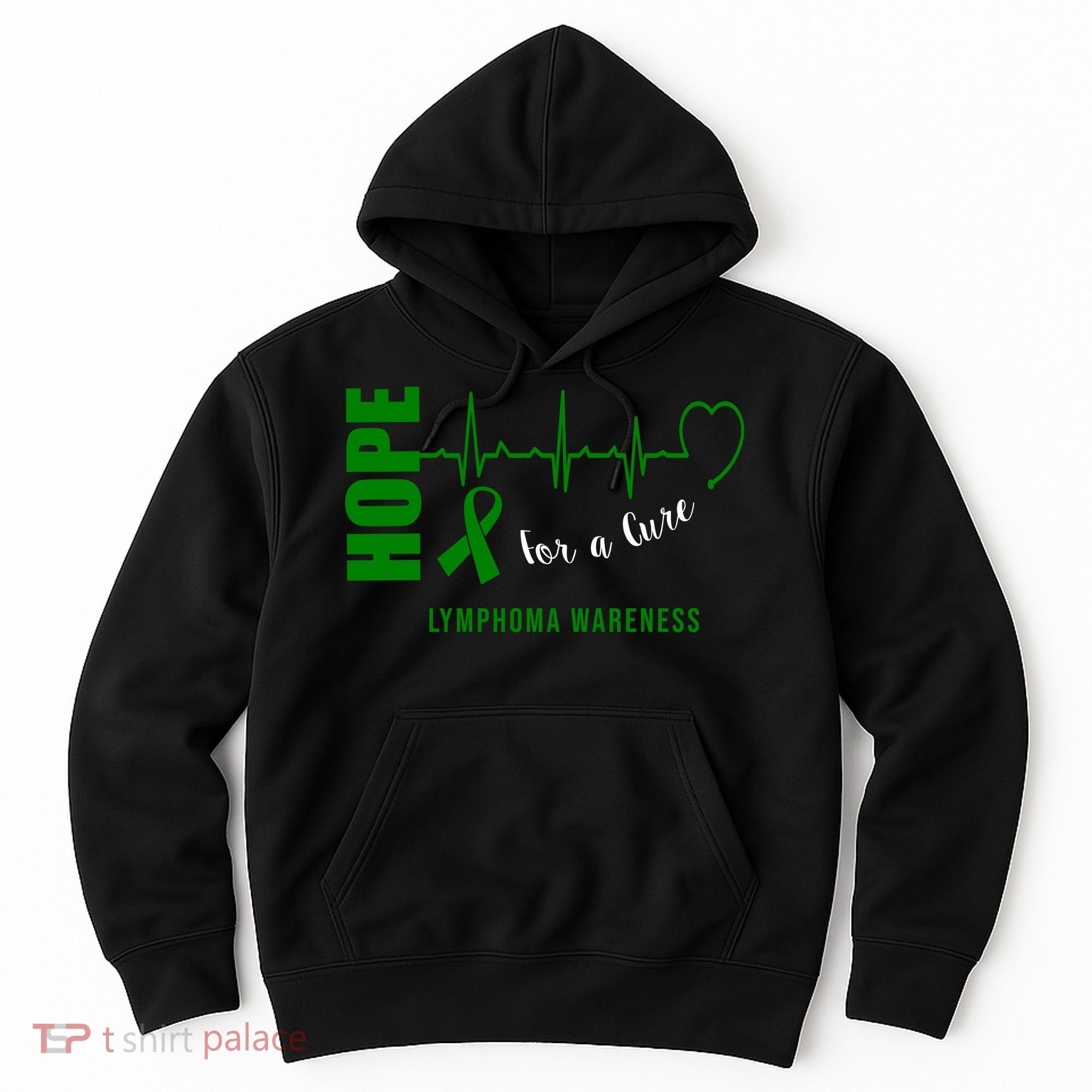 Hope Green Ribbon Lymphoma Awareness Hoodie