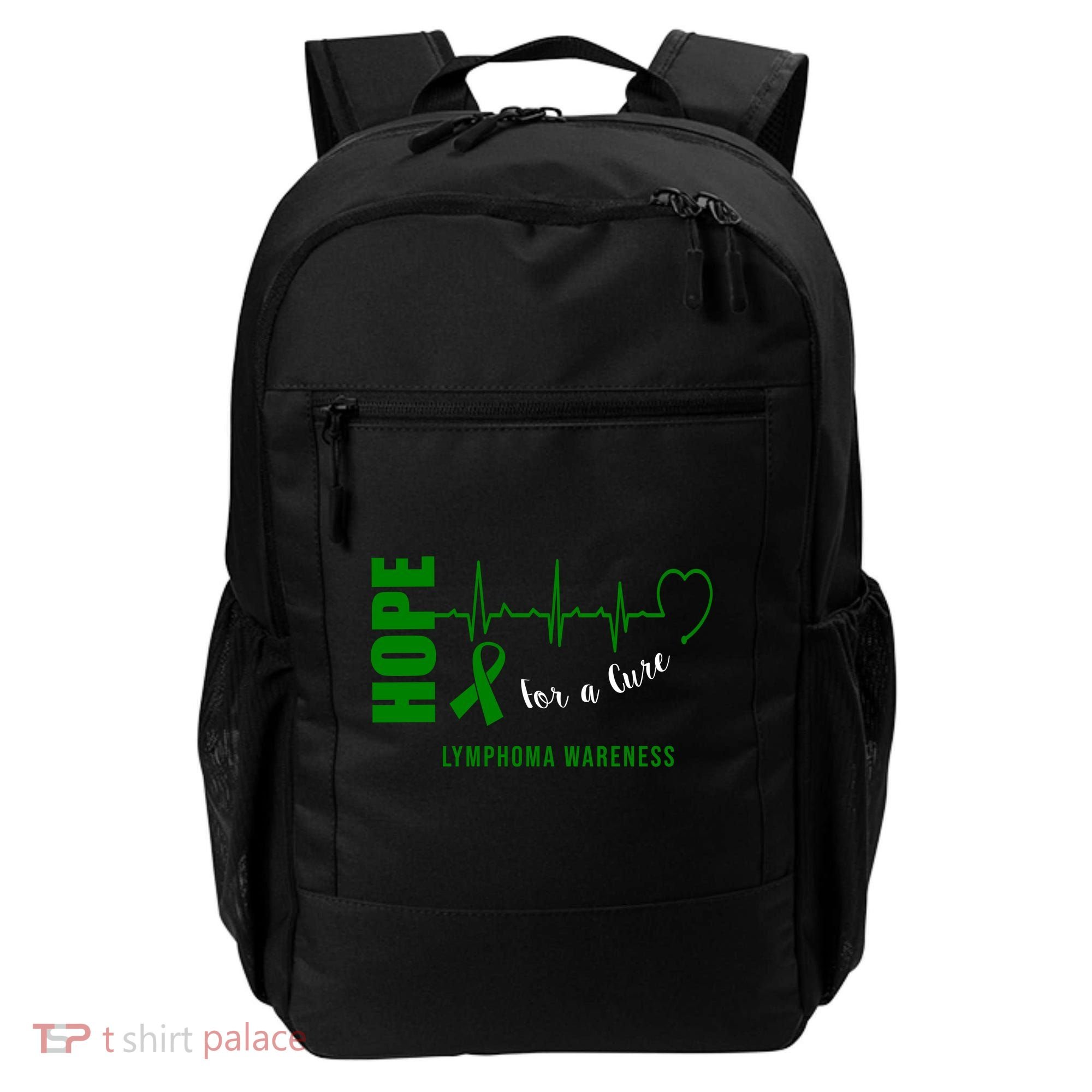 Hope Green Ribbon Lymphoma Awareness Backpack