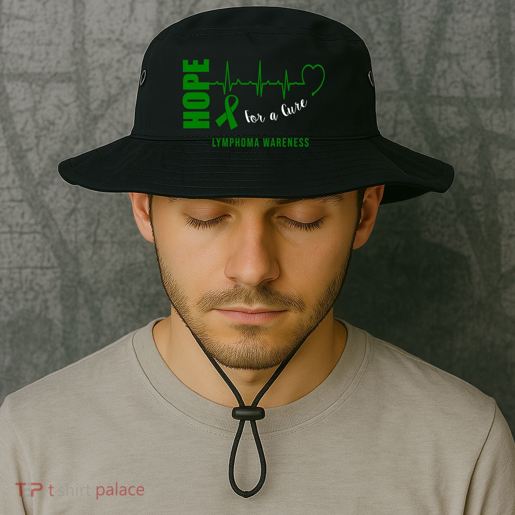 Hope Green Ribbon Lymphoma Awareness Bucket Hat