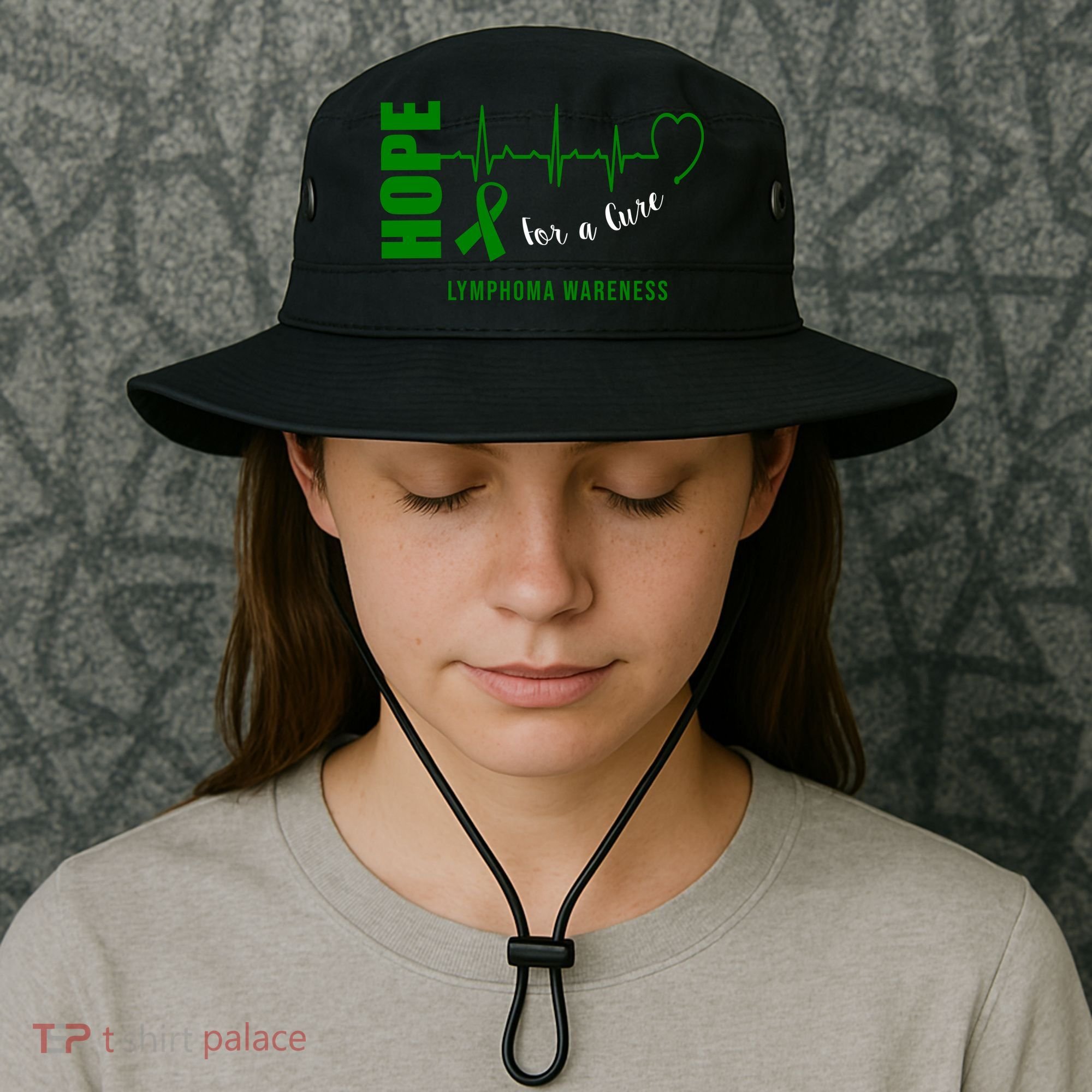Hope Green Ribbon Lymphoma Awareness Bucket Hat