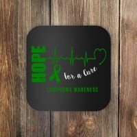 Hope Green Ribbon Lymphoma Awareness Coaster thumb 0