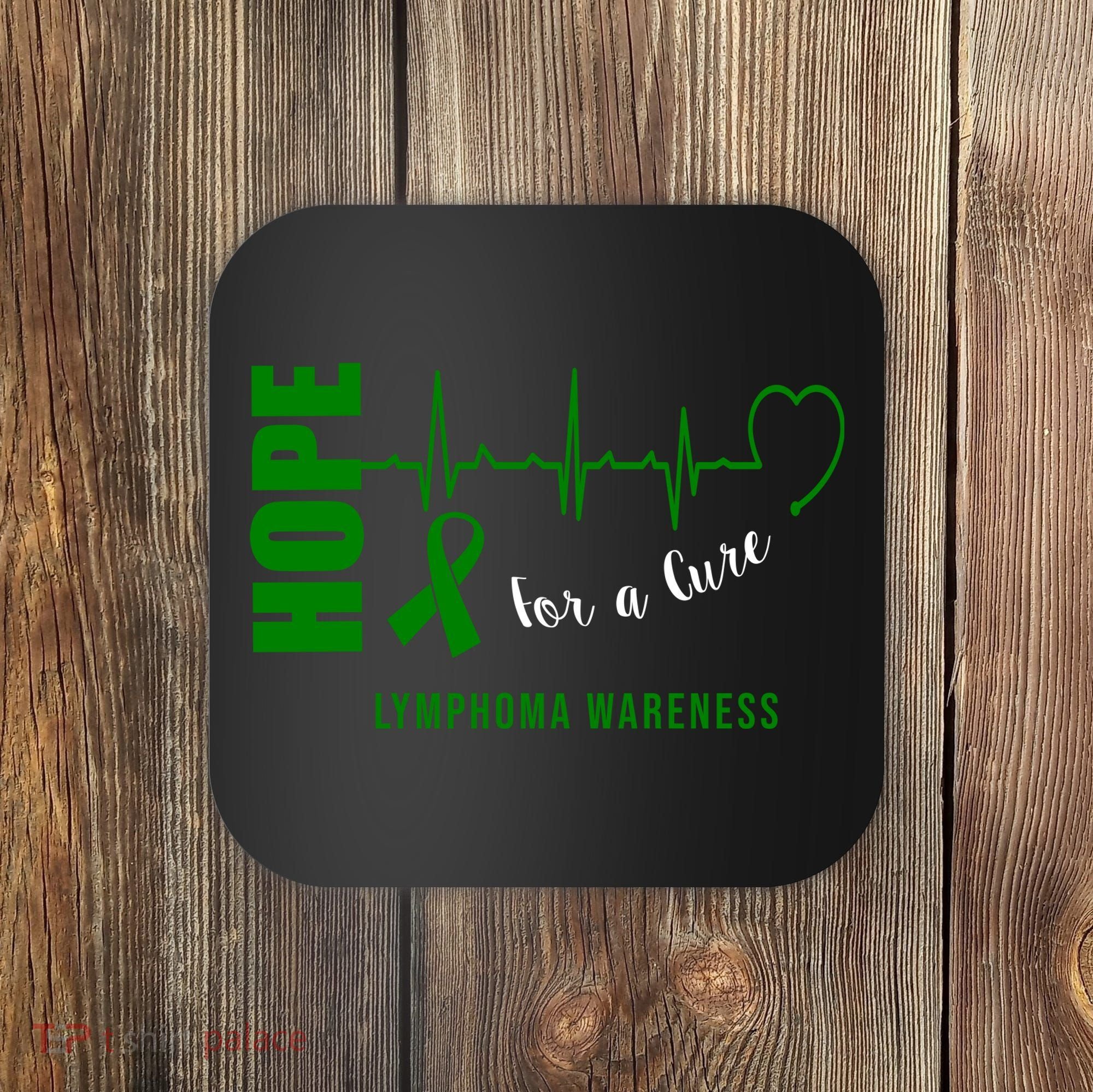 Hope Green Ribbon Lymphoma Awareness Coaster