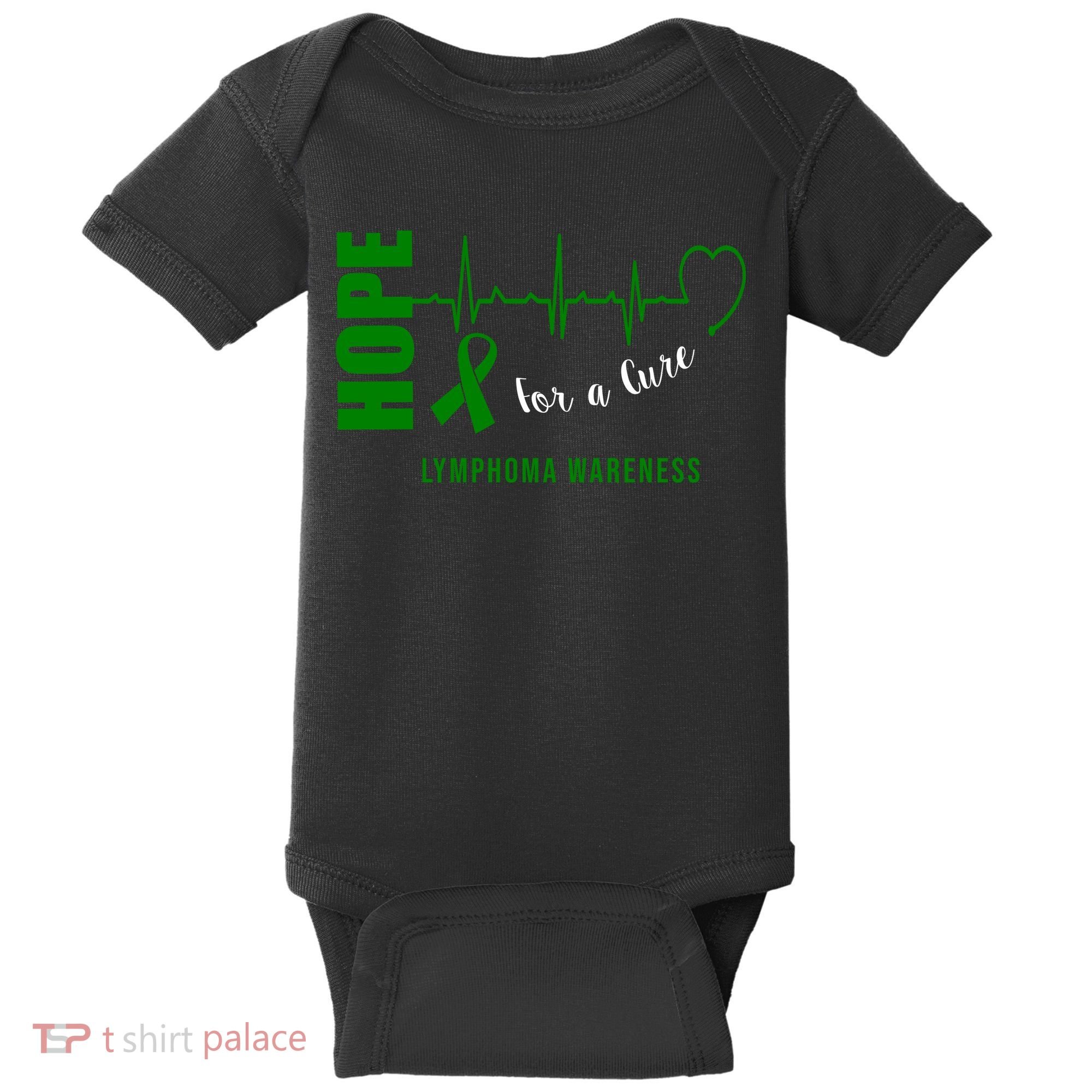Hope Green Ribbon Lymphoma Awareness Baby Bodysuit