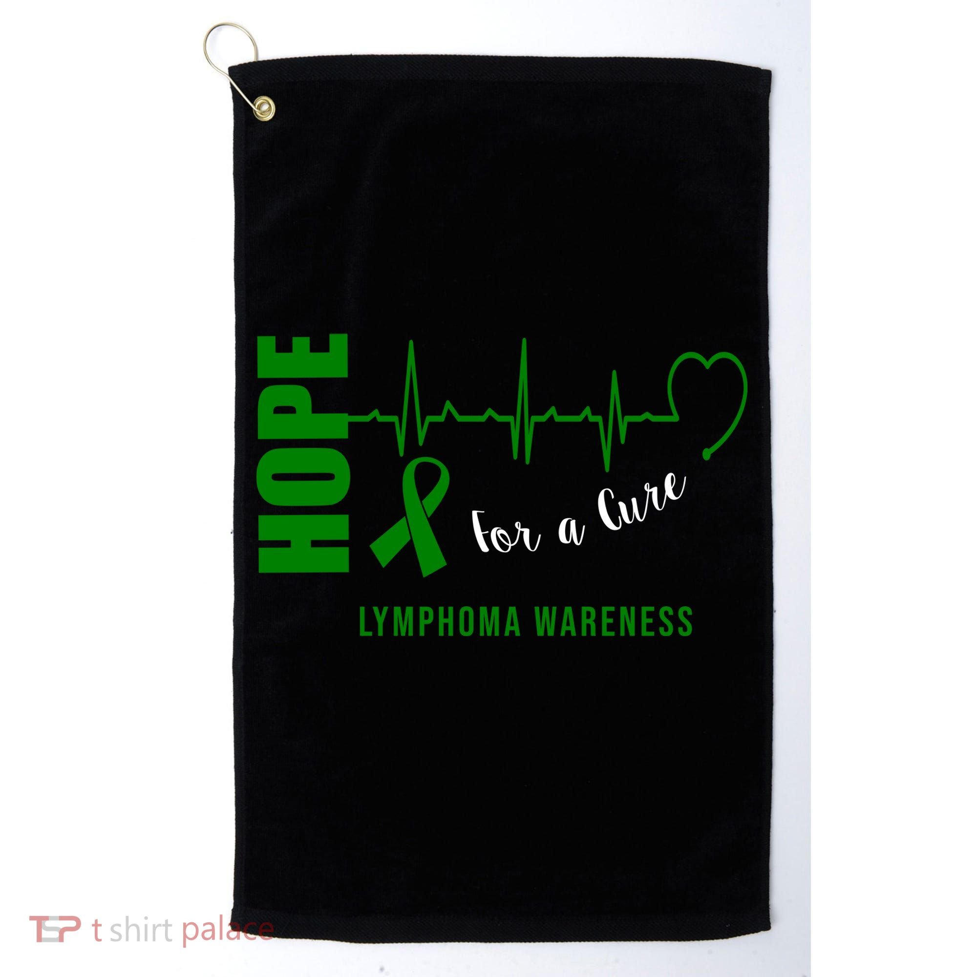 Hope Green Ribbon Lymphoma Awareness Golf Towel