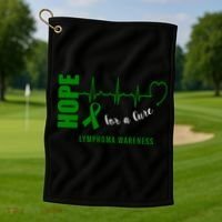 Hope Green Ribbon Lymphoma Awareness Golf Towel thumb 1