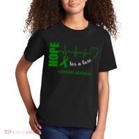 Hope Green Ribbon Lymphoma Awareness Kids T-Shirt thumb 2