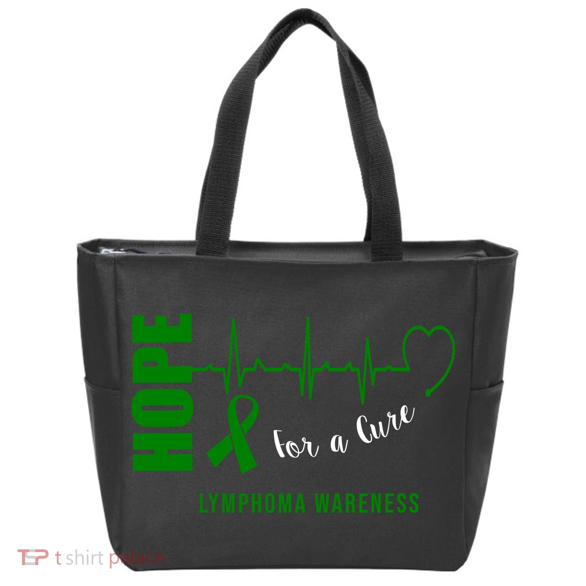 Hope Green Ribbon Lymphoma Awareness Tote Bag