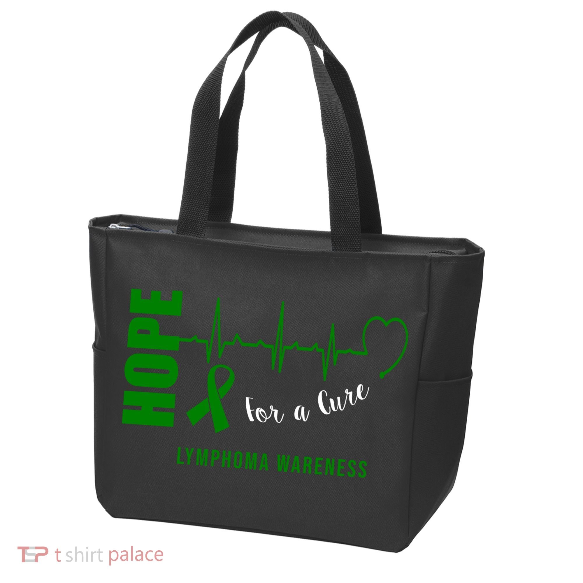 Hope Green Ribbon Lymphoma Awareness Tote Bag