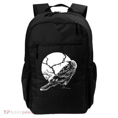 Horror Graphic Raven And Moon Backpack