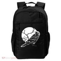 Horror Graphic Raven And Moon Backpack thumb 0