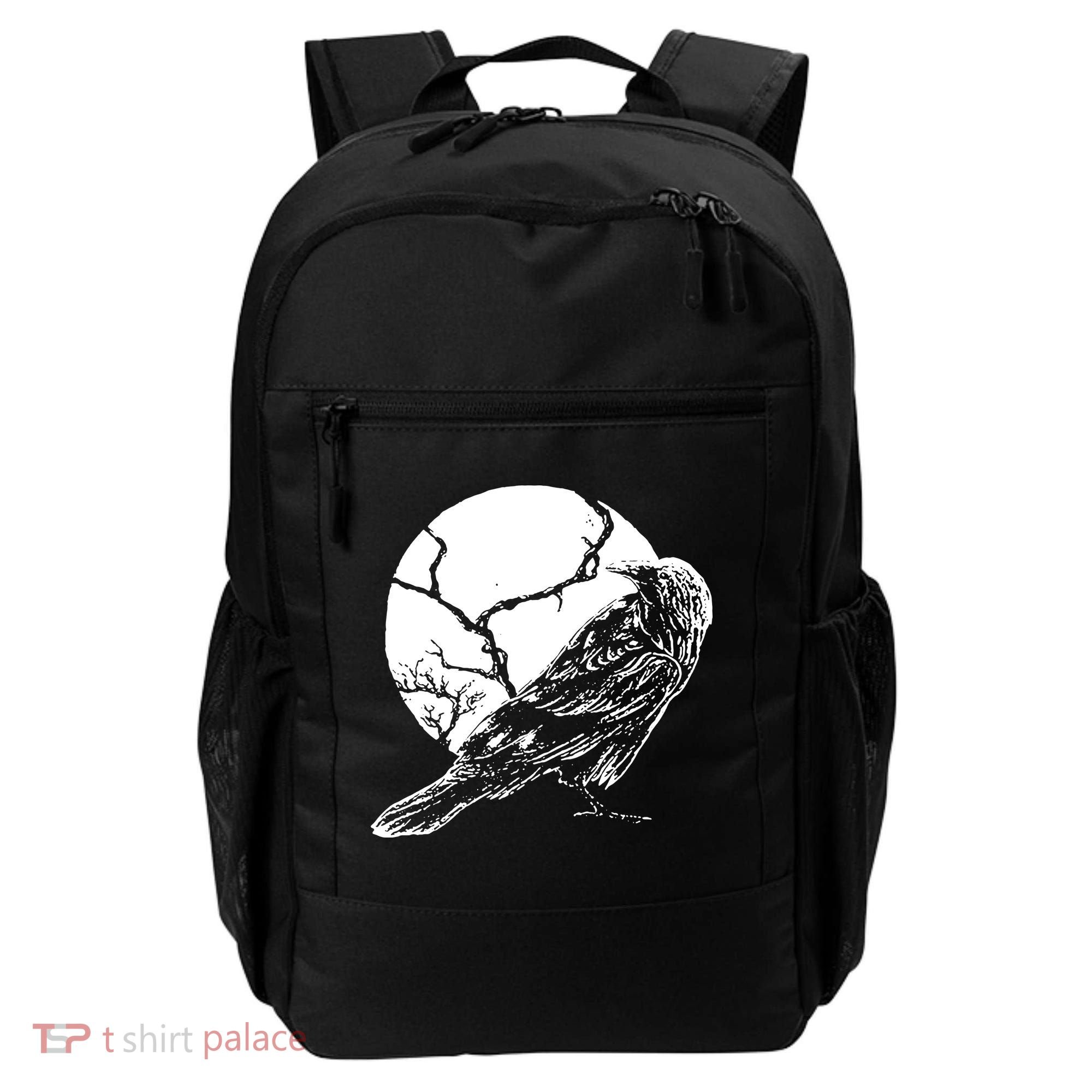 Horror Graphic Raven And Moon Backpack