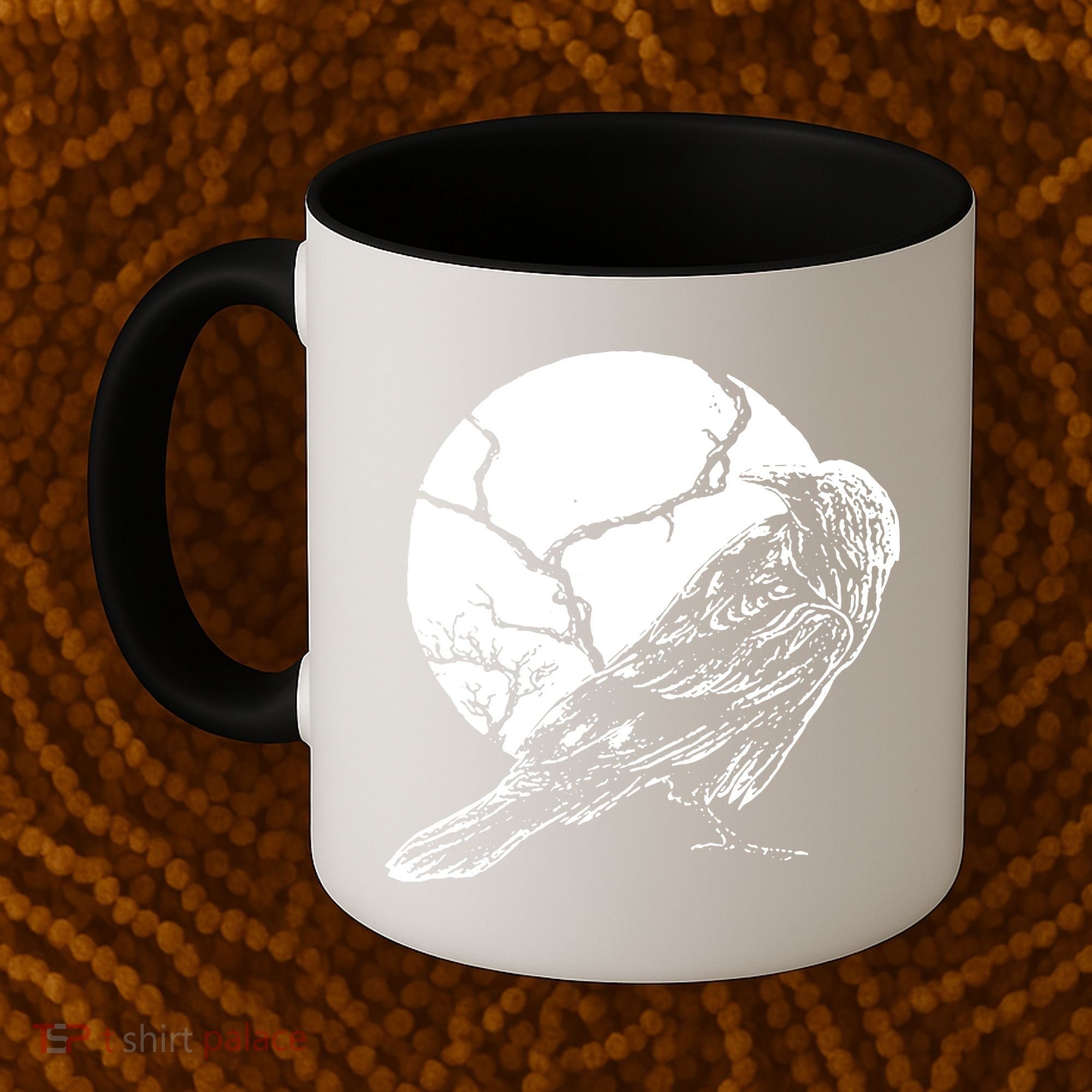 Horror Graphic Raven And Moon Coffee Mug