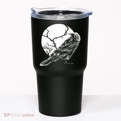 Horror Graphic Raven And Moon Tumbler